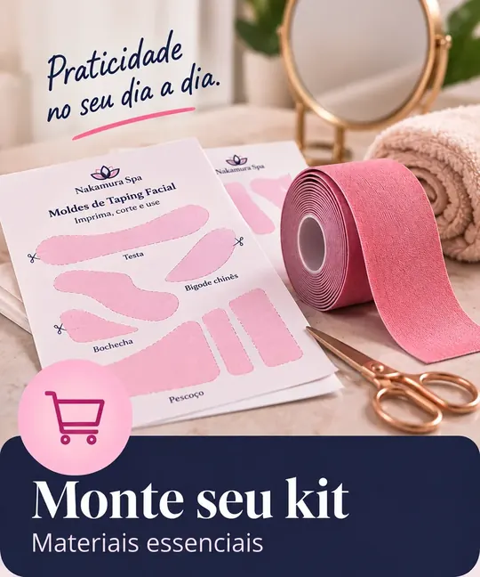 Monte seu kit: materiais essenciais para o taping facial